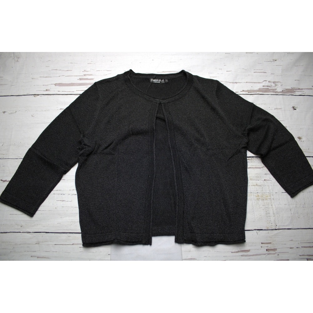Urban CoCo Shrug 3/4 Sleeve Shimmer Knit Cardigan Black S Party Wear